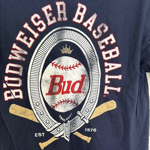 NWOT Budweiser Men's Navy T-Shirt - Picture 4 of 6